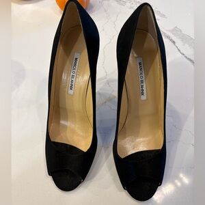 Black Suede Manolo Blahnik heels size 40 1/2